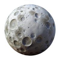 Detailed Moon Surface with Craters and Shadows on Transparent Background png