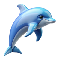 Shiny 3D Dolphin Leaping Animation on a Transparent Background, Playful Sea Creature png