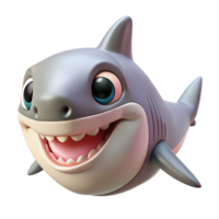 Cartoon Shark with Wide Open Mouth Showing Teeth on Transparent Background png