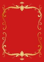 Design a golden vintage pattern for an abstract frame. vector