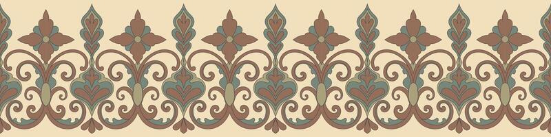 Vintage border, abstract floral frame, carpet element vector