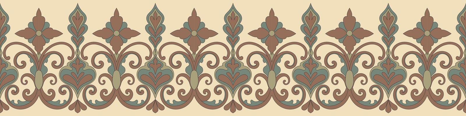 Vintage border, abstract floral frame, carpet element