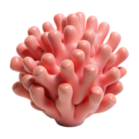 3D Rendering of a Bulbous Pink Coral with Unique Finger Like Extensions on Display png