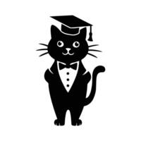 A Graduating Cat in Formalwear, Perfect for Educational Images vector