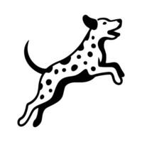 Energetic Dalmatian in a Jumping Pose vector