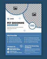 Pet care training academy poster and flyer design template, or pet business flyer design, pet adoption event A4 size flyer design template vector