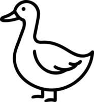 A black and white illustration of a duck vector