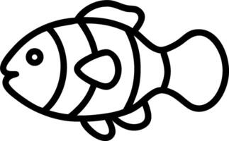 An outline of a fish with a black outline vector