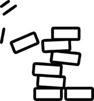 A black and white illustration of a stack of bricks vector