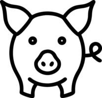 A pig is shown in a simple line drawing vector