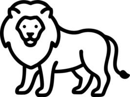 A lion is standing in a line drawing vector