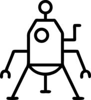 A robot icon with a small head and arms vector