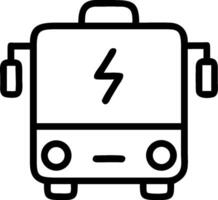 A black and white bus icon with a lightning bolt vector