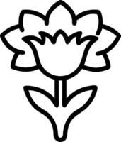 A flower outline on a white background vector