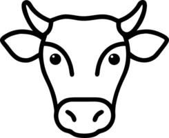 A cow head illustration icon vector