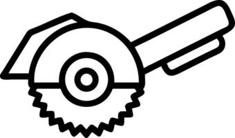 Illustration of a circular saw with a handle and a protective guard in a simple outline style vector