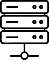 A black and white illustration of a server rack vector