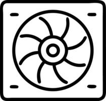 A black and white image of a fan vector
