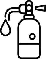 Outline illustration of a seltzer bottle with a droplet, showcasing a simple and clean design style vector