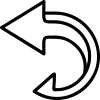 A black and white arrow pointing to the left vector