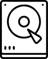 A black and white drawing of a disk vector
