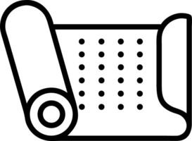 A schematic icon representing a rolled sheet with a pattern of dots arranged in vertical columns vector