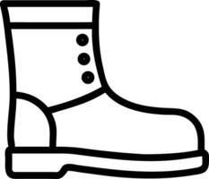 Illustration of a black and white boot with three buttons on the side and a thick sole design vector