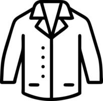 Illustration of a black outline of a blazer with buttons and pockets on a white background design style vector