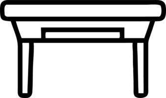 Illustration of a simple desk with a drawer and four legs in a minimalist outline style design format vector
