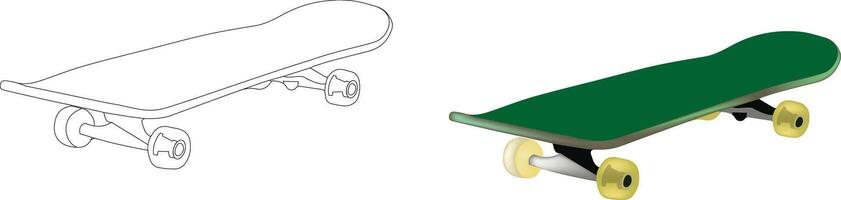 Skateboard design 3d model vector