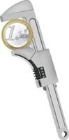 A wrench with a coin on it vector