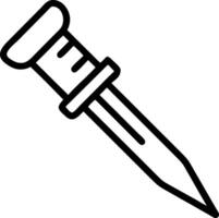 Outline drawing of a dropper with a bulb and a tapered tip used for dispensing small amounts of liquids precisely vector