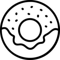 A donut is shown in a line drawing vector