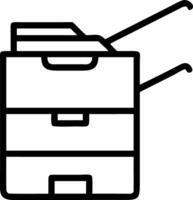 A black and white image of a printer and scanner vector