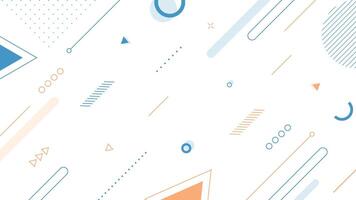 Simple abstract background with orange and blue geometric elements on white space for modern design vector