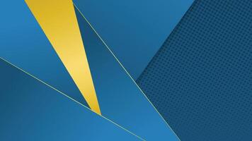 Stylish abstract background featuring bold blue and yellow shapes with a halftone textured pattern vector
