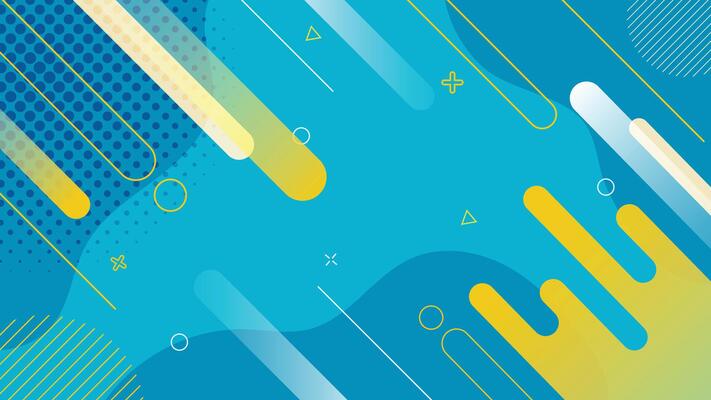 Modern abstract background in blue and yellow tones with geometric shapes and smooth gradients