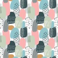 Seamless pattern with simple abstract shapes. Geometric scandinavian background. Hand drawn backgrounds in pastel colors. vector