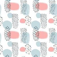 Geometric abstract background. Hand drawn background in pastel colors. Seamless pattern with simple doodle shapes. vector
