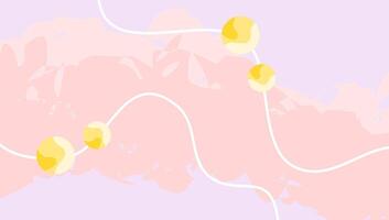 Abstract cute wavy pastel pink color with lines and circles background. Minimalist soft elegant fluid or liquid design for wallpaper. vector