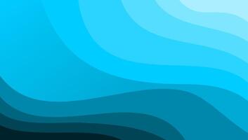 Abstract blue wave ocean design background with blue gradient. Minimalist elegant dynamic or liquid design vector