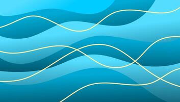 Abstract blue wave ocean pattern with lines. Minimalist elegant fluid or liquid design for wallpaper. vector