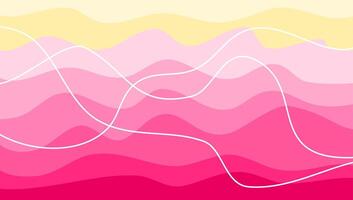 Abstract wave pattern in shades of pink with lines as an ornament. Minimalist soft elegant fluid or liquid design for wallpaper. vector