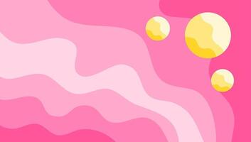 Abstract composition with yellow circles and a pastel color of pink. Minimalist soft elegant fluid or liquid design for wallpaper. vector