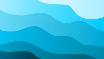 Abstract blue wave ocean design background with blue gradient. Minimalist elegant fluid or liquid design vector