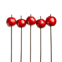 Candy Apples in a Row with Stick Handles png
