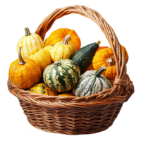 Basket Full of Colorful Squash png
