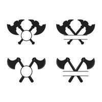 Axe Silhouette, Axe Tool monogram, Crossed Axe vector