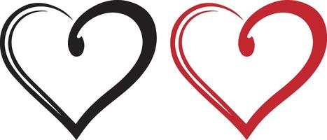 heart graphics bundle, abstract heart shapes, vector