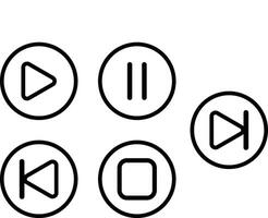 play pause icon set, media control icons, play pause symbols, media player buttons vector